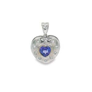 95-00129 Pendant 14 KT WG .08 CTTW Dia w/.43 CT Tanzanite 2 grams
