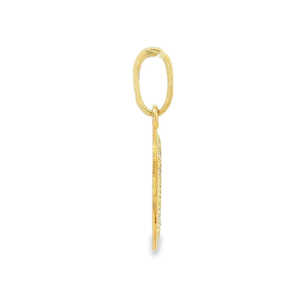 14K Gold Yellow Women's Blessed Mother Oval Medal Pendant 0.75g