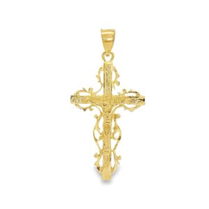14K Yellow Gold Crucifix Pendant 1.32g
