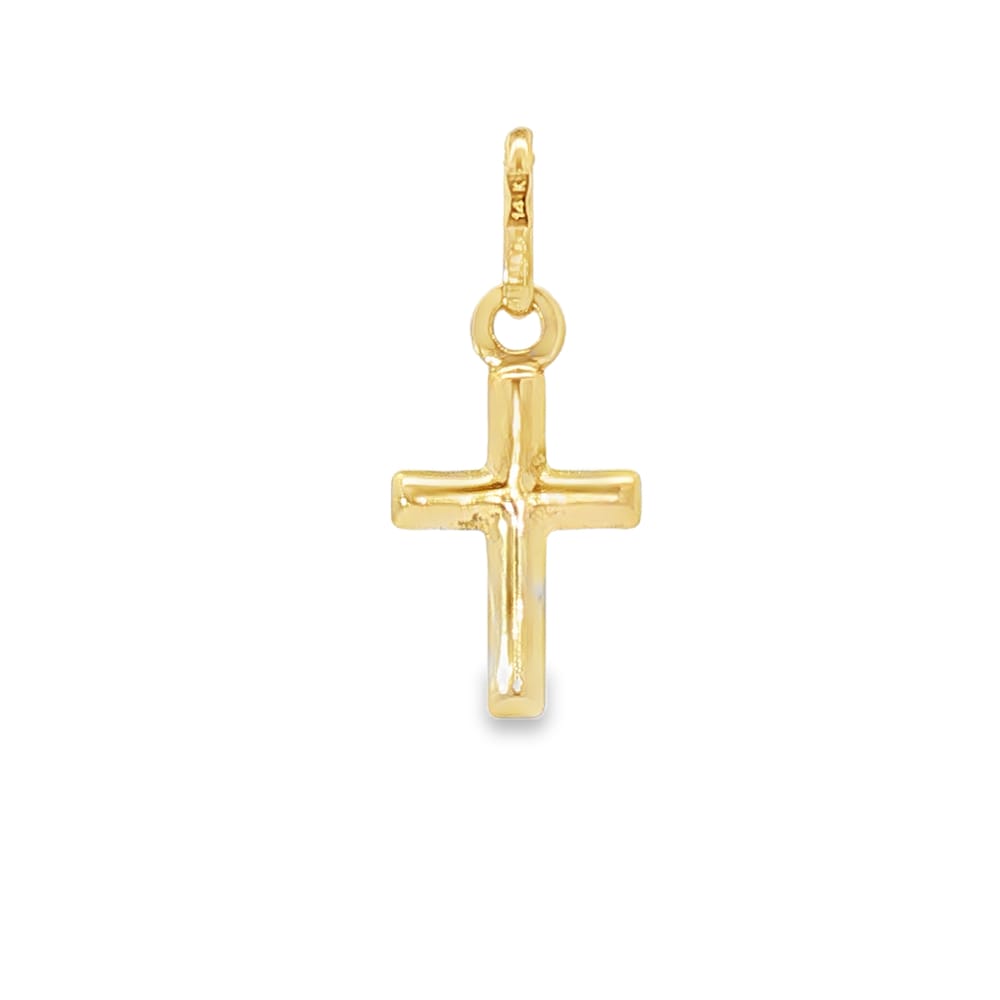 14K Yellow Gold Baby Cross Pendant - 0.36g