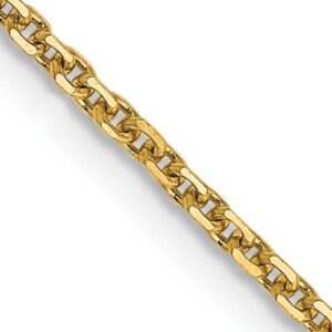 14K Yellow Gold 1.45mm D/C Cable Chain