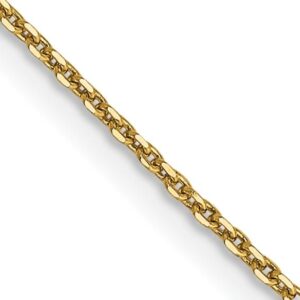 14K Yellow Gold .9mm D/C Round Open Link Cable Chain