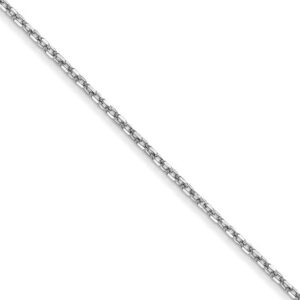 14K White Gold 1.2mm D/C Cable Chain
