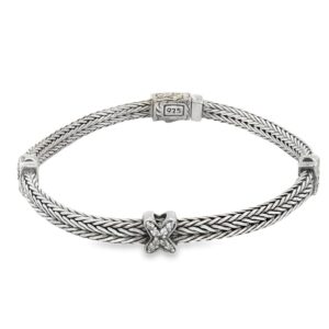 Phillip Gavriel Sterling Silver Sapphire Woven Bracelet - 7.25 inches - 4.5mm