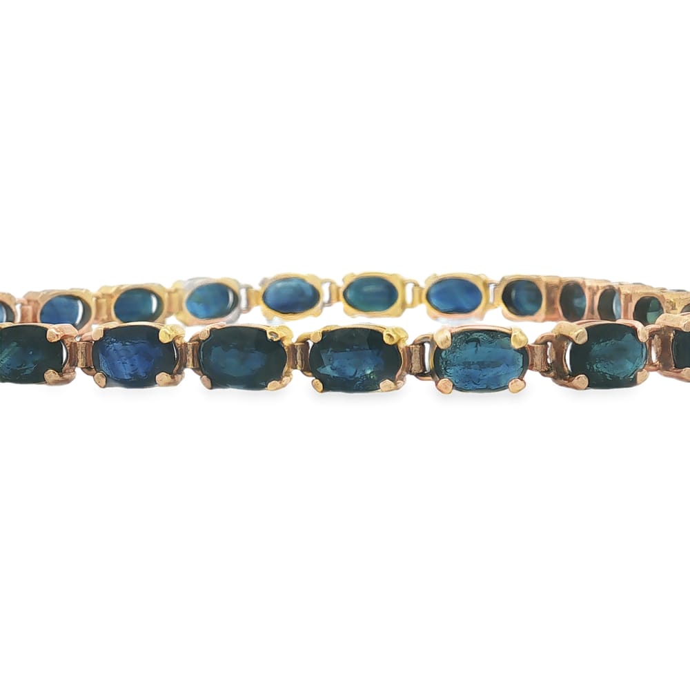 0270-01 Bracelet 14KT YG (22) Oval 6x4mm Sapphires & Dia, 5.1 DWT