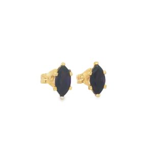 14K Yellow Gold Marquise Amethyst Earrings for Women - 0.60g Lightweight Jewelry
