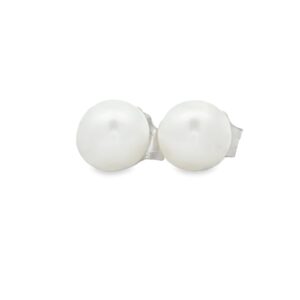 14K White Gold 5-5.5mm Freshwater Peal Stud Earrings