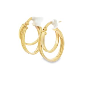 14K Yellow Gold Double Hoop Earrings 1.90g