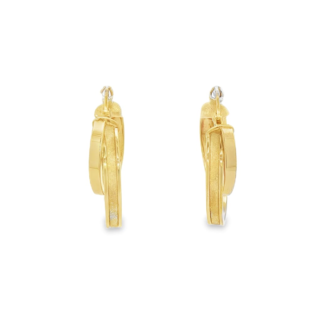 14K Yellow Gold Double Hoop Earrings 1.90g
