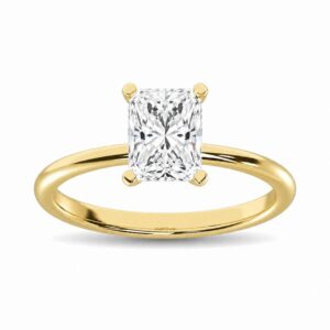 14K Yellow Gold Lab Grown Diamond Radiant Shape Solitaire Engagement Ring -