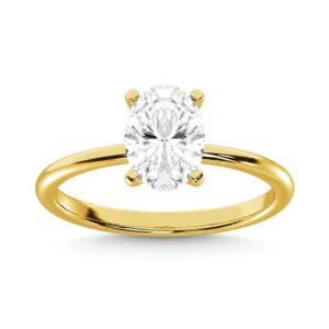 14K Yellow Gold Lab Grown Diamond Oval Shape Solitaire Engagement Ring - 3.01ctw