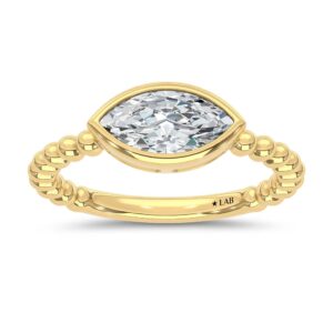 14K Yellow Gold Lab Grown Diamond 1 Ct.Tw. Marquise Shape Engagement Ring