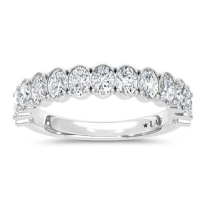 14K White Gold Wedding Band with 11 Lab Grown Diamonds (1.75ctw)