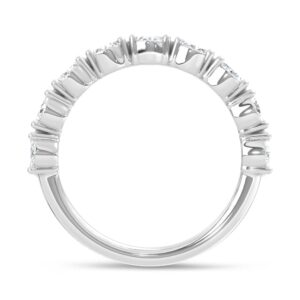 14K White Gold Lab Grown Diamond with 9 Oval Diamonds (3 Ct.Tw.) Wedding Band
