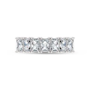 14K White Gold Lab Grown Diamond 9 Radiant Cut (3ctw) Half Way Band