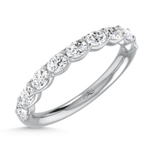 14K White Gold Lab Grown Diamond (.9ctw) Oval Diamond Wedding Band