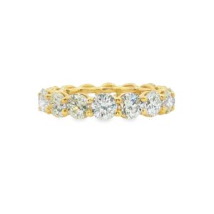 14K Yellow Gold Natural Diamond Eternity Ring with 16 Diamonds
