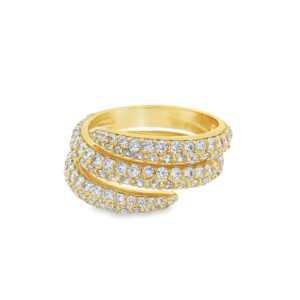 Gold Over Brass Cubic Zirconia Wrap Band Ring 5.13g