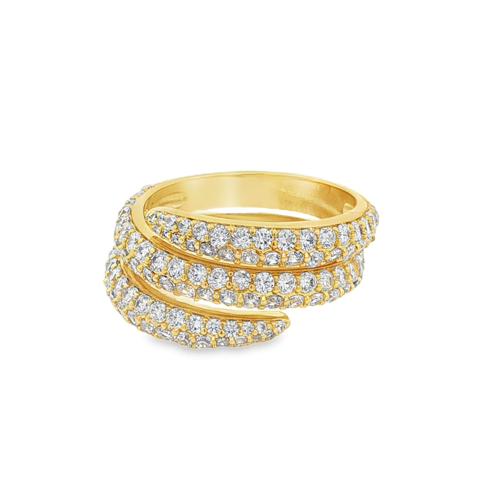 Gold Over Brass Cubic Zirconia Wrap Band Ring 5.13g