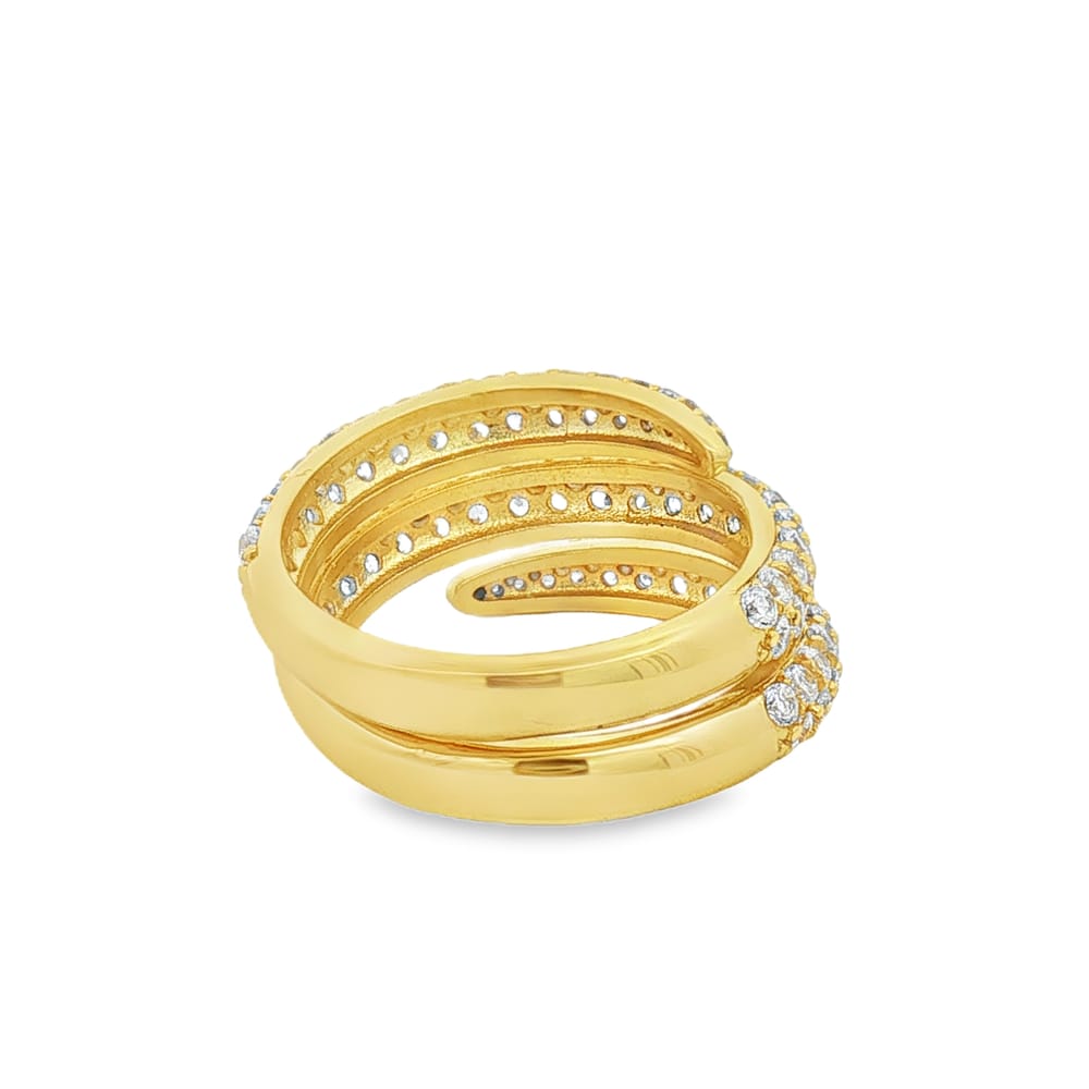 Gold Over Brass Cubic Zirconia Wrap Band Ring 5.13g