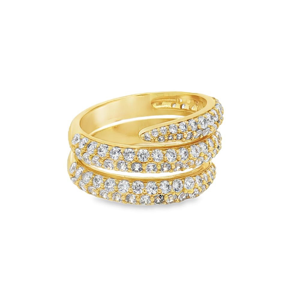Gold Over Brass Cubic Zirconia Wrap Band Ring 5.13g
