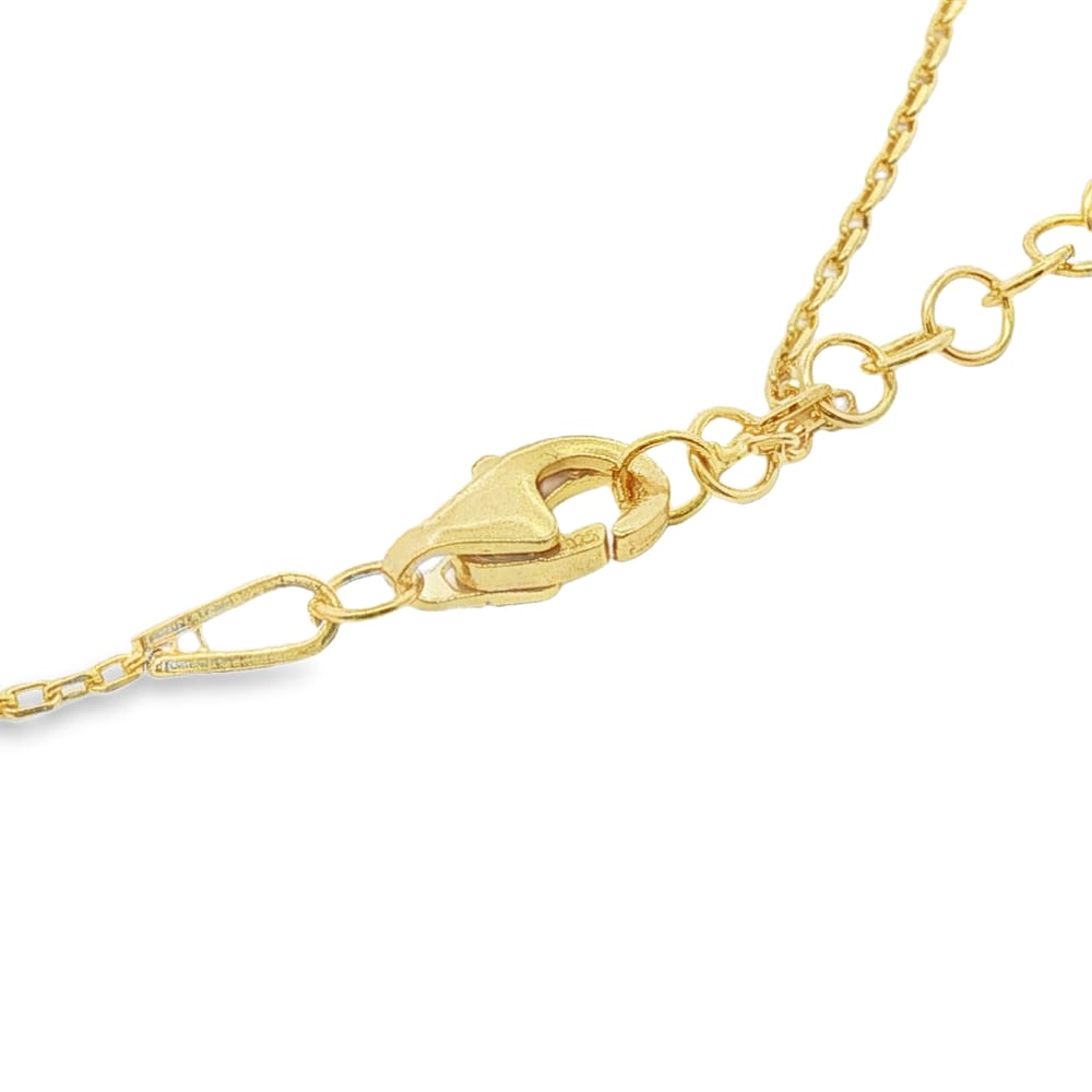 Cubic Zirconia Teardrop 16" Y-Necklace+ 2" Extension Gold Over Sterling Silver .925 3.53g