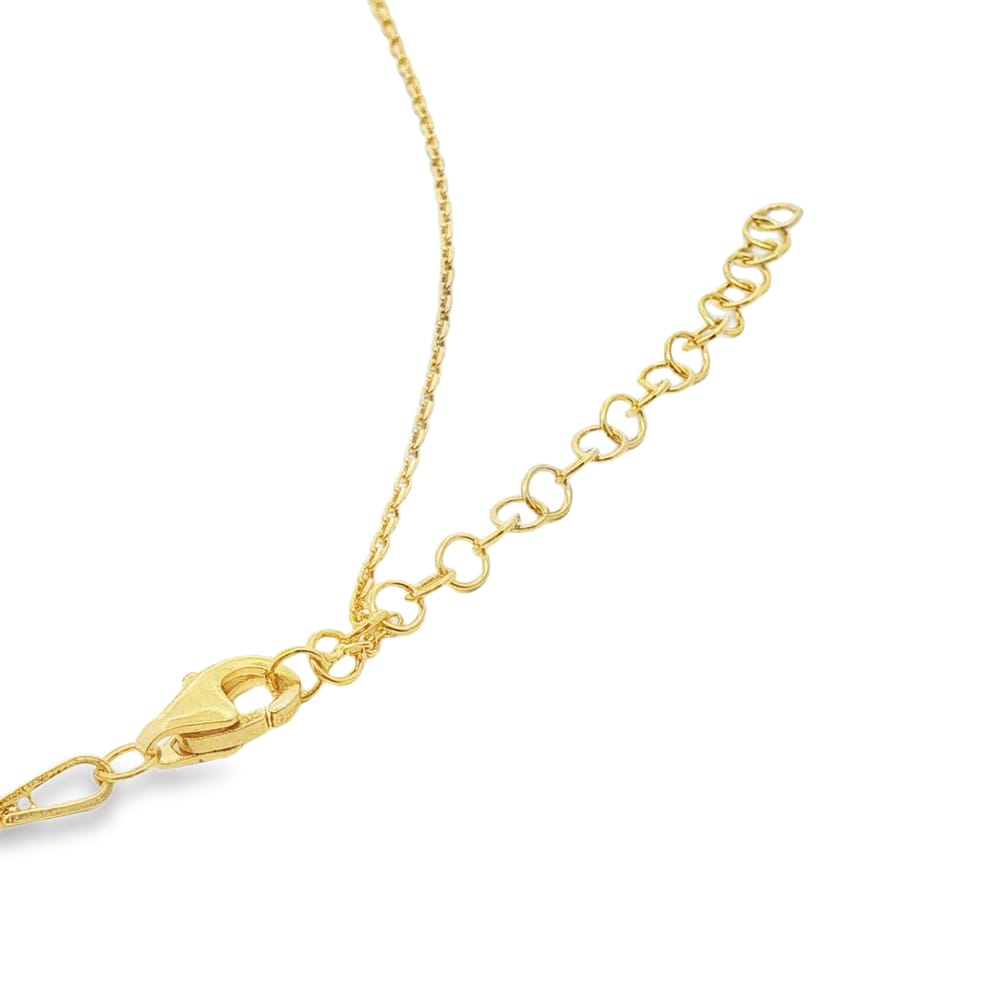 Cubic Zirconia Teardrop 16" Y-Necklace+ 2" Extension Gold Over Sterling Silver .925 3.53g