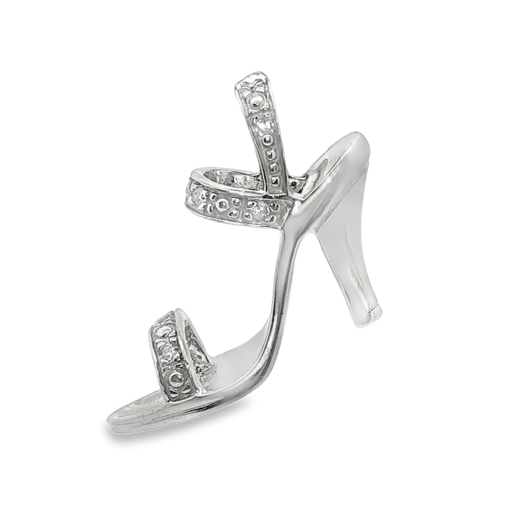 10K Gold White Diamond Pave Shoe Pendant, 2.29g Weight