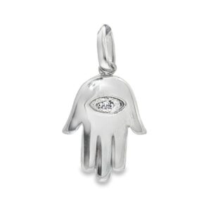 14K Gold Diamond Hand of God Pendant