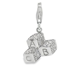 14K Gold Diamond Pendant with 20 Round Stones