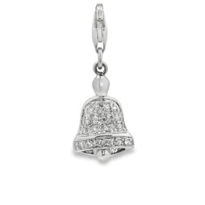 14K White Gold Diamond Pendant with 20 Round Stones