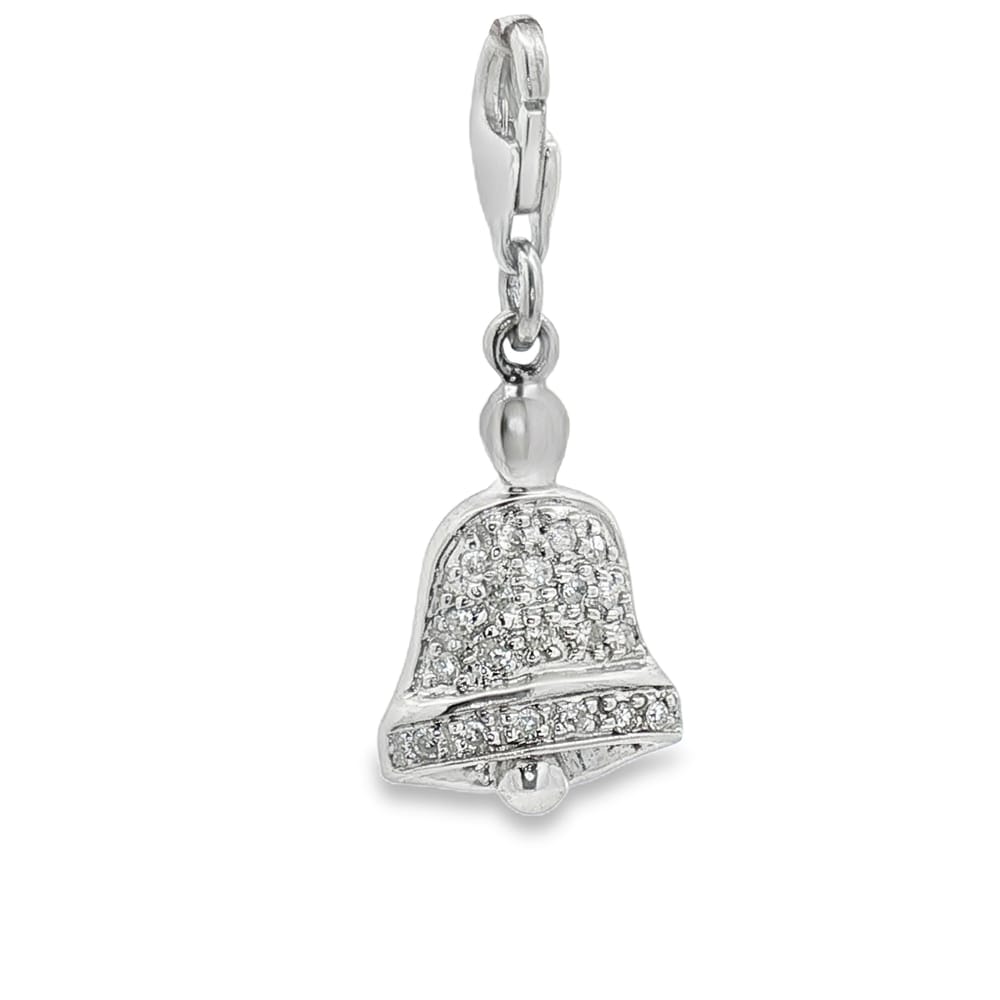 14K White Gold Diamond Pendant with 20 Round Stones