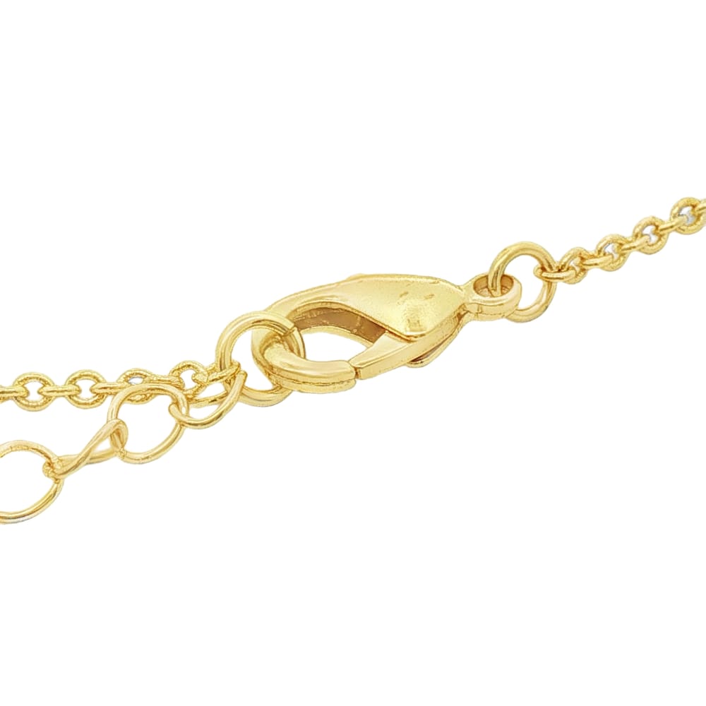Cushion Blue Quartz Pendant for Women in Yellow Brass