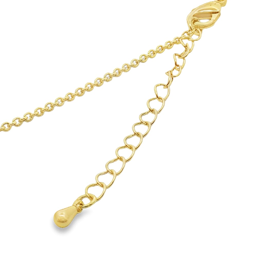 Cushion Blue Quartz Pendant for Women in Yellow Brass