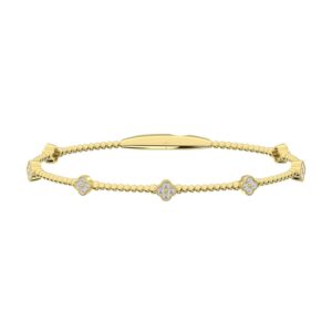 14K Yellow Lab Grown 1/2 Ct Clover Flexi Bangle