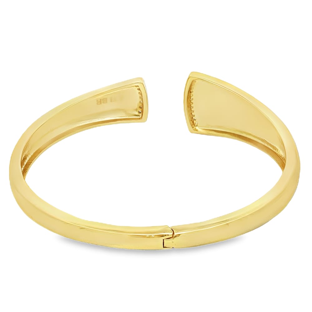Fancy Cubic Zirconium Hinge Cuff - Gold over Brass