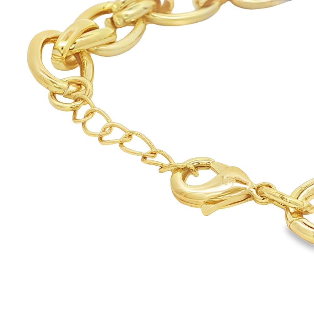 Gold Plated Link Chain Bracelet - 7 inch plus 1" extender - Gold over brass