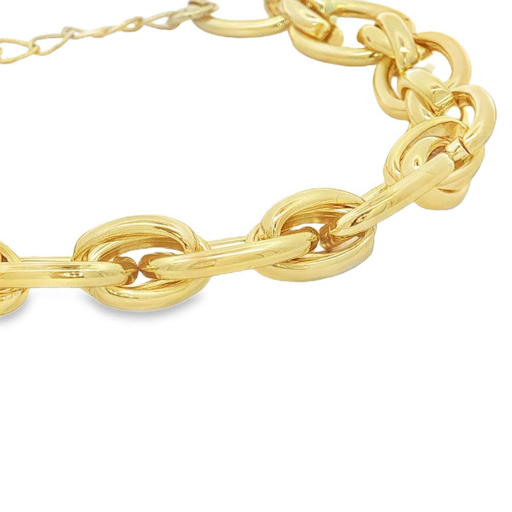 Gold Plated Link Chain Bracelet - 7 inch plus 1" extender - Gold over brass