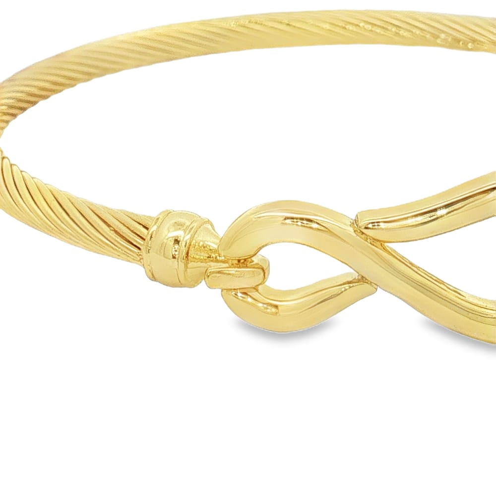 Twist Infinity Hook Bangle - Gold over Brass