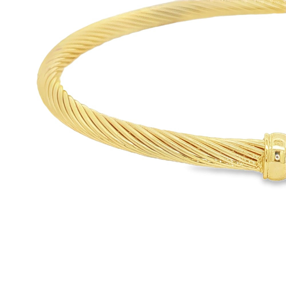 Twist Infinity Hook Bangle - Gold over Brass