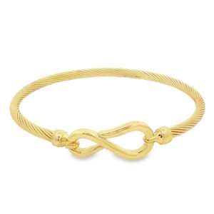 Twist Infinity Hook Bangle - Gold over Brass