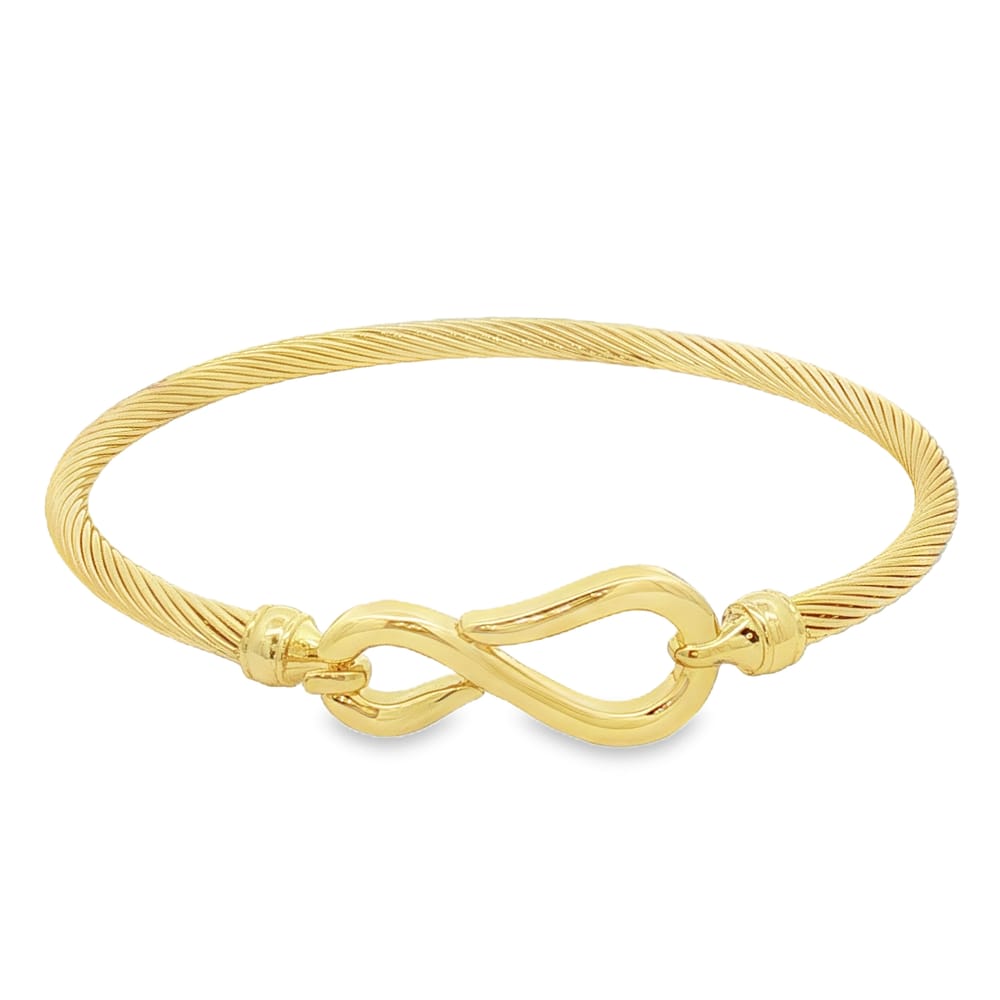 Twist Infinity Hook Bangle - Gold over Brass