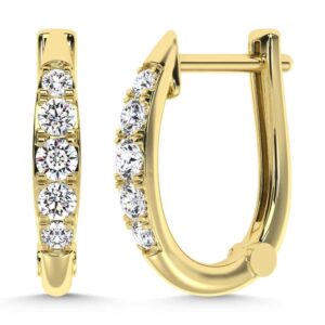 10K Yellow Gold Lab Grown Diamond (.52ctw) Hoop Earrings