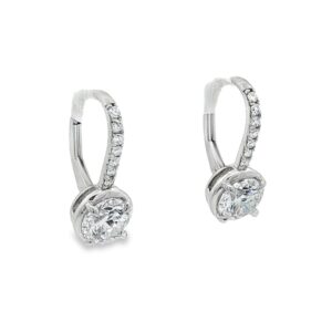 14K White Gold Lab-Grown Diamond Round Drop Earrings