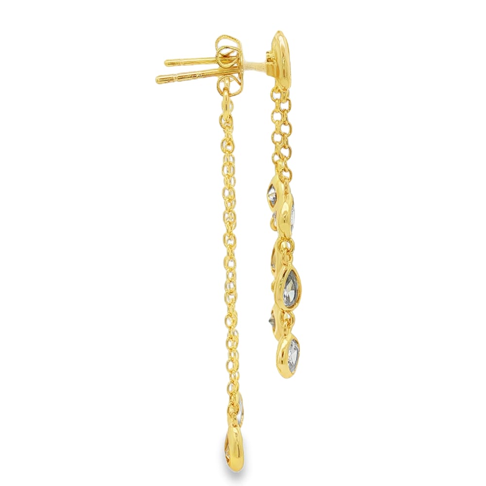 Gold Over Brass Solenne Pear Cascade Earrings 2.74g
