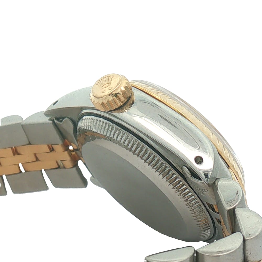 Ladies Rolex Oyster Perpetual Datejust with Diamond Markers - 14K Yellow Gold Fluted Bezel - Pre-Owned