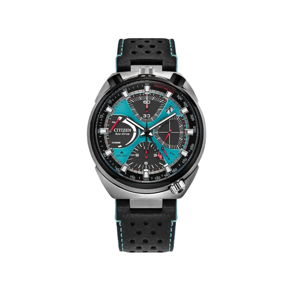 a Citizen Limited Edition Promaster Tsuno Chrono Racer Watch 45mm AV0106-01L on display