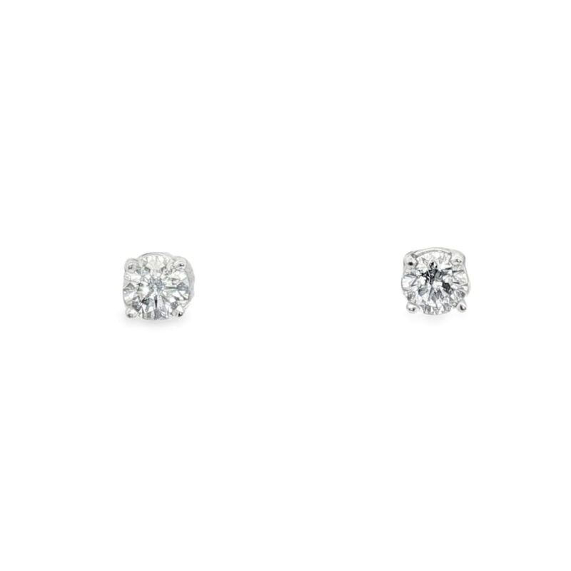 14K White Gold Diamond Earring Studs with 0.50ctw of diamonds