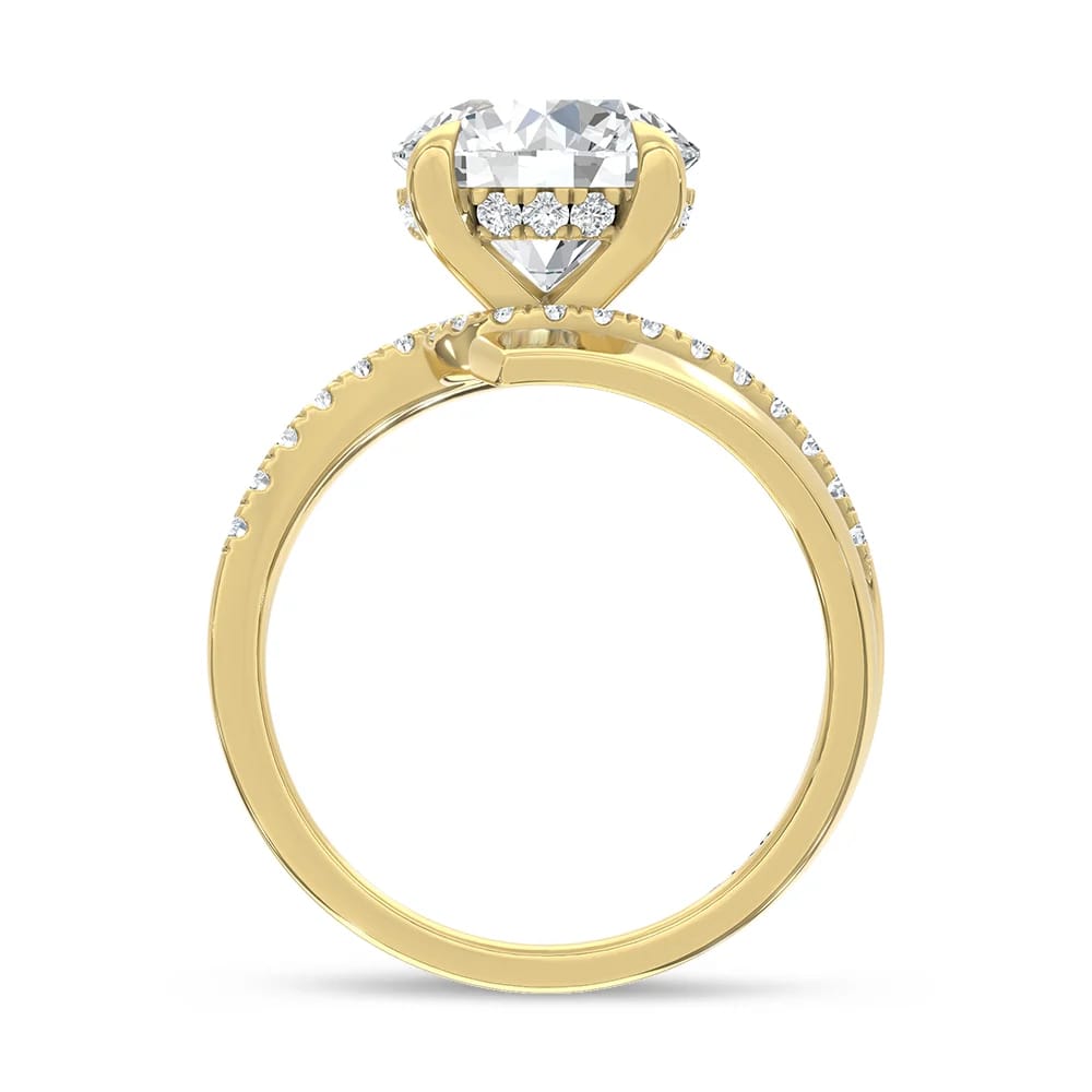 14K Yellow Gold Lab Grown Diamond 3 1/3 Ct.Tw. Round Shape Engagement Ring