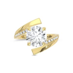 14K Yellow Gold Lab Grown Diamond 3 1/3 Ct.Tw. Round Shape Engagement Ring